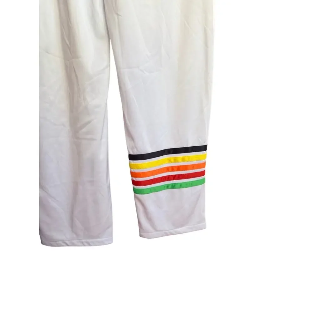Sergio Tacchini Men’s Sweatpants White with Rainbow Print Size XL Tracksuit Pant